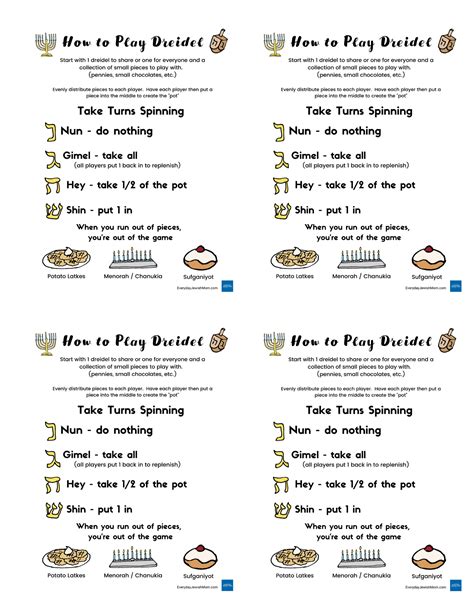 printable dreidel directions.